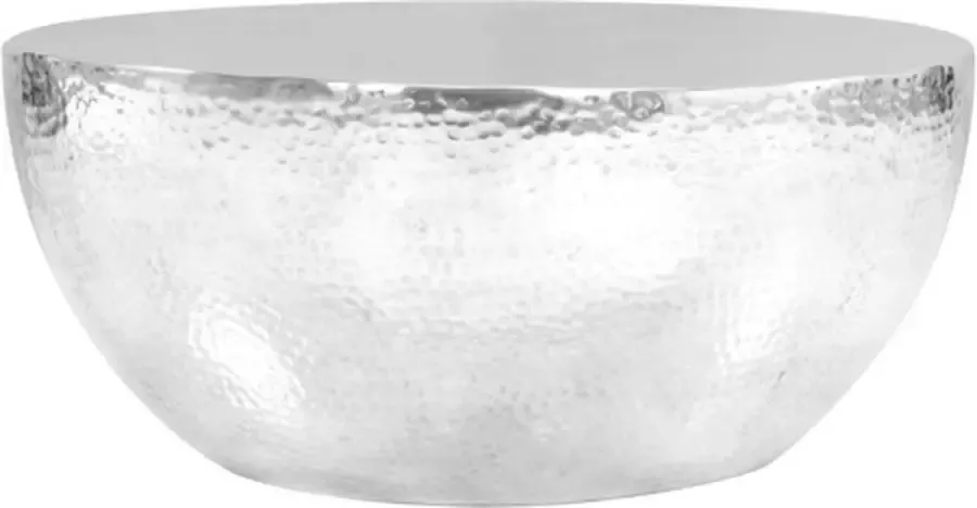 VIDAXL Salontafel 70x30 cm gehamerd aluminium zilverkleurig - Foto 1