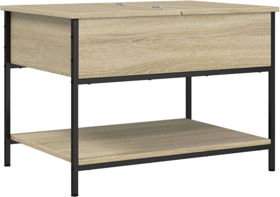 VidaXL -Salontafel-70x50x50-cm-bewerkt-hout-en-metaal-sonoma-eikenkleur - Foto 6