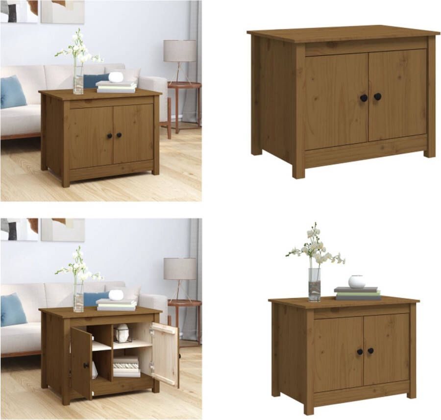 VidaXL Salontafel 71x49x55 cm massief grenenhout honingbruin Salontafel Salontafels Tafel Bijzettafel