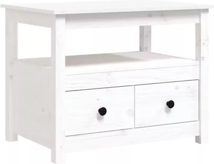 VidaXL -Salontafel-71x49x55-cm-massief-grenenhout-wit - Foto 4