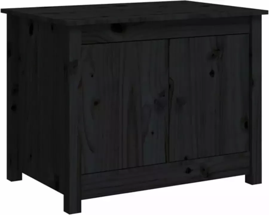 VidaXL -Salontafel-71x49x55-cm-massief-grenenhout-zwart - Foto 4