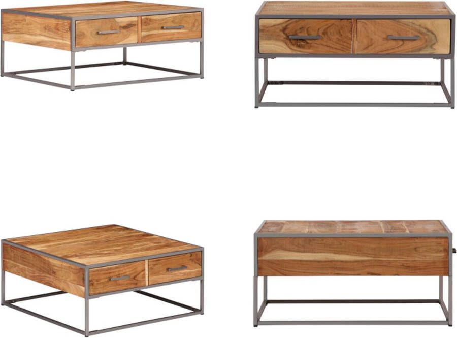 VidaXL Salontafel 75x75x35 cm massief acaciahout Salontafel Salontafels Koffietafel Koffietafels