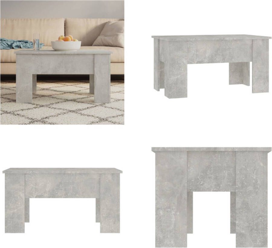 VidaXL Salontafel 79x49x41 cm bewerkt hout betongrijs Salontafel Salontafels Tafel Bijzettafel