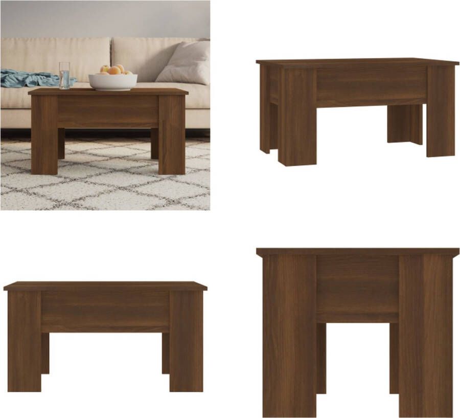 VidaXL Salontafel 79x49x41 cm bewerkt hout bruineikenkleurig Salontafel Salontafels Tafel Bijzettafel