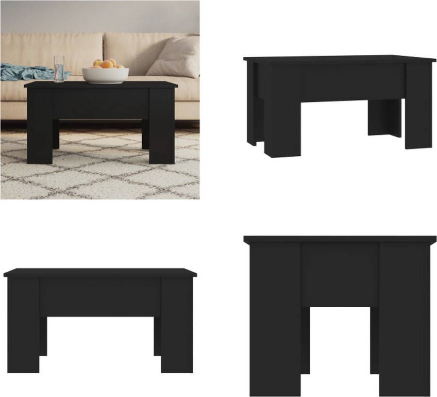 VidaXL Salontafel 79x49x41 cm bewerkt hout zwart Salontafel Salontafels Tafel Bijzettafel