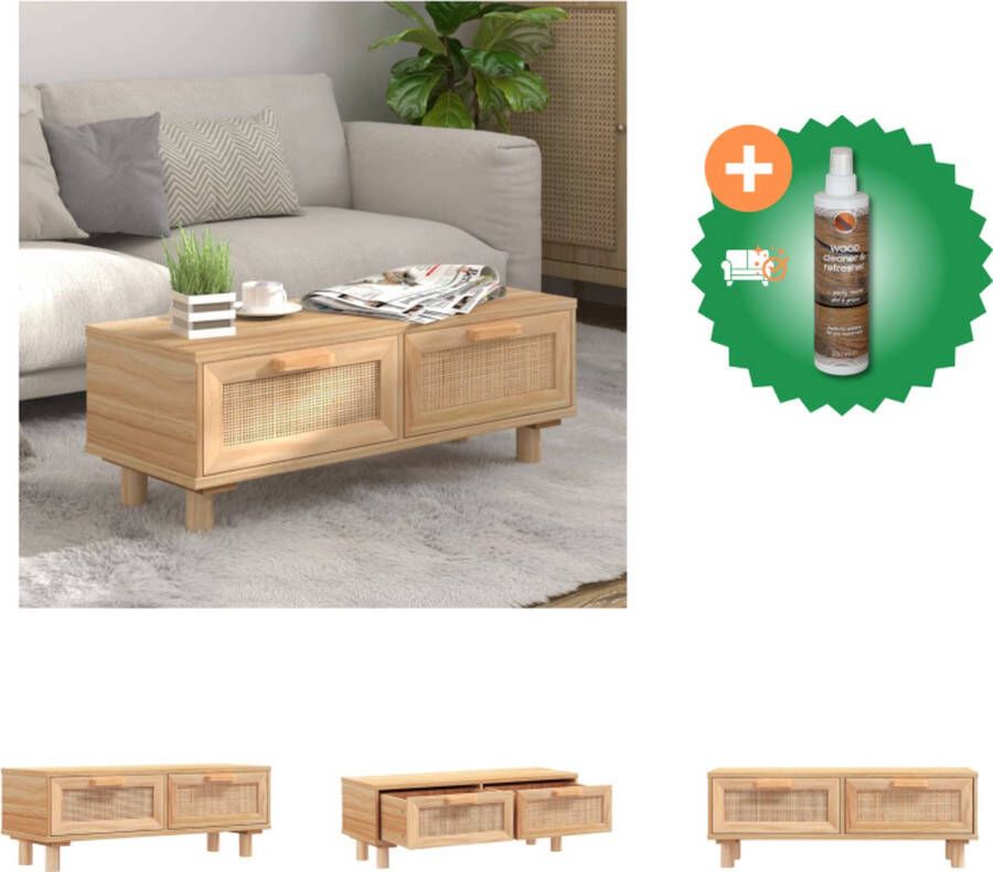 VidaXL Salontafel 80x40x30 cm bewerkt hout en grenenhout bruin Tafel Inclusief Houtreiniger en verfrisser
