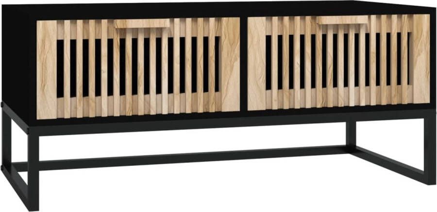 VidaXL -Salontafel-80x40x35-cm-bewerkt-hout-en-ijzer-zwart - Foto 3