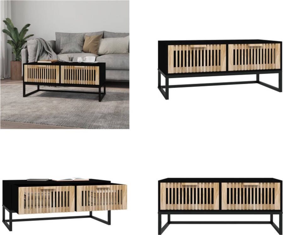 VidaXL -Salontafel-80x40x35-cm-bewerkt-hout-en-ijzer-zwart Salontafel Salontafels Bijzettafel Woonkamertafel