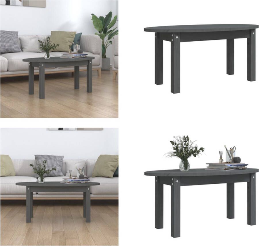 VidaXL -Salontafel-80x40x35-cm-massief-grenenhout-grijs - Foto 3