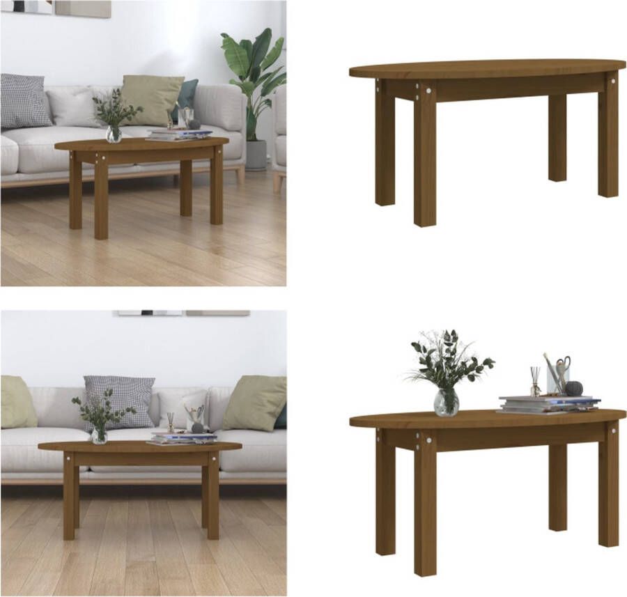 VidaXL Salontafel 80x40x35 cm massief grenenhout honingbruin Salontafel Salontafels Tafel Bijzettafel