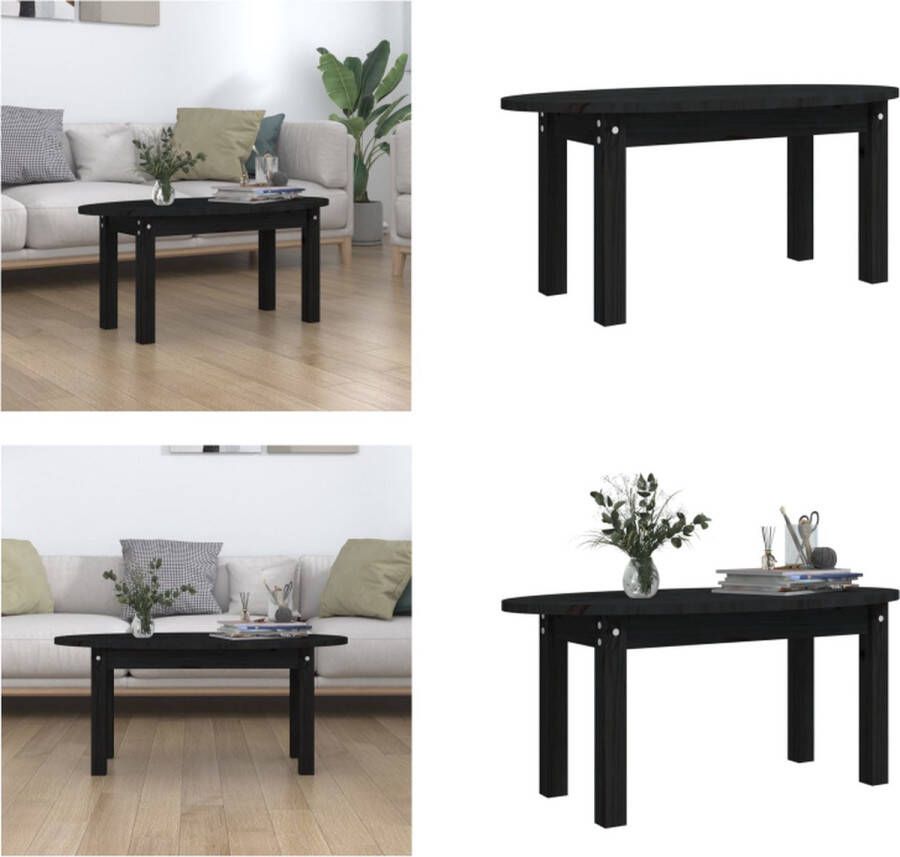 VidaXL Salontafel 80x40x35 cm massief grenenhout zwart Salontafel Salontafels Tafel Bijzettafel
