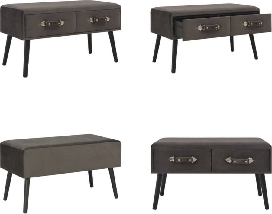 VidaXL Salontafel 80x40x46 cm fluweel grijs Salontafel Salontafels Salon Tafel Salon Tafels