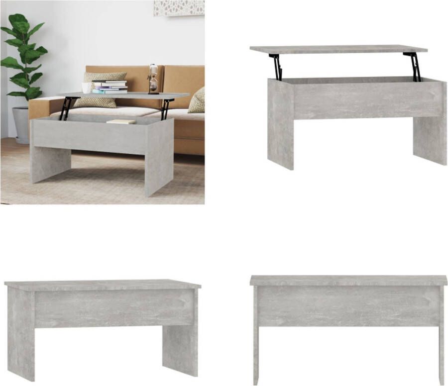 VidaXL -Salontafel-80x50 5x41 5-cm-bewerkt-hout-betongrijs - Foto 2