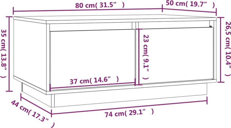 VidaXL -Salontafel-80x50x35-cm-massief-grenenhout - Foto 3