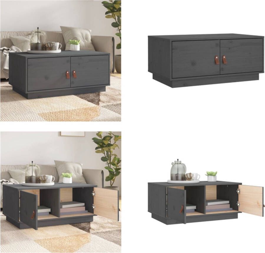 VidaXL -Salontafel-80x50x35-cm-massief-grenenhout-grijs - Foto 3
