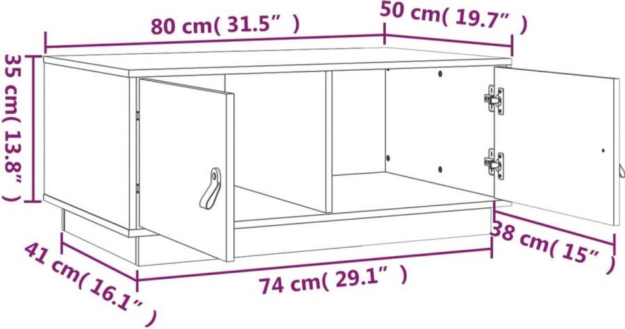 VidaXL -Salontafel-80x50x35-cm-massief-grenenhout-honingbruin - Foto 3