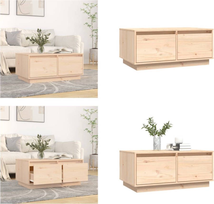 VidaXL Salontafel 80x50x35 cm massief grenenhout Salontafel Salontafels Tafel Bijzettafel