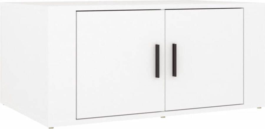 FIONERA Salontafel 80x50x36 cm bewerkt hout wit