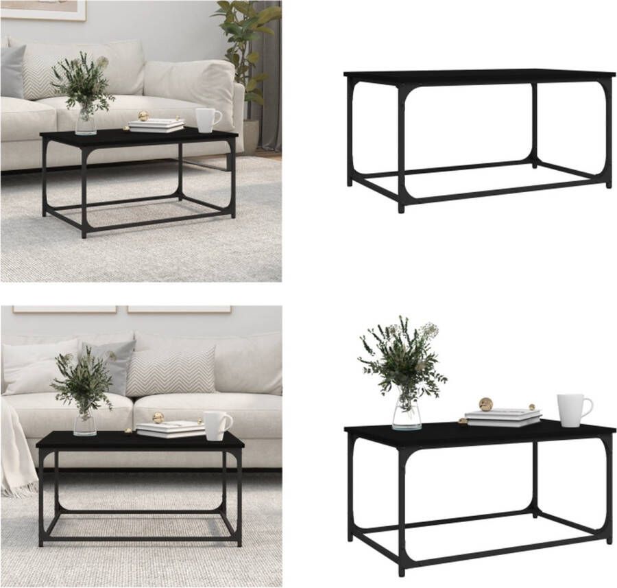 VidaXL Salontafel 80x50x40 cm bewerkt hout en ijzer zwart Salontafel Salontafels Tafel Bijzettafel