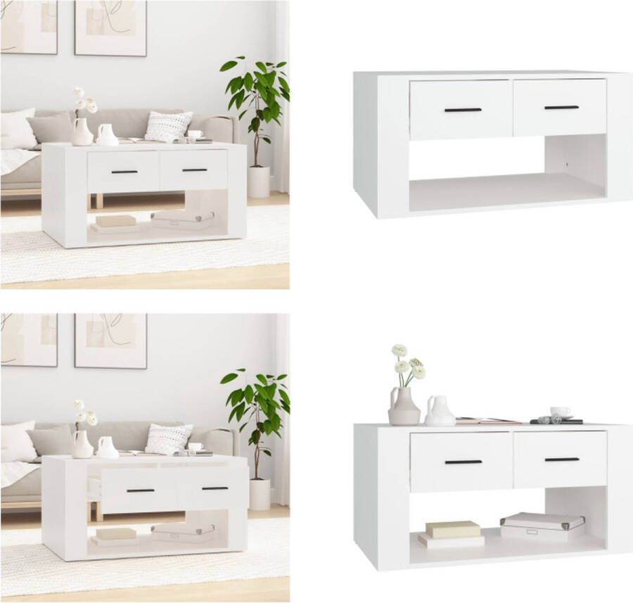 VidaXL Salontafel 80x50x40 cm bewerkt hout wit Salontafel Salontafels Tafel Bijzettafel