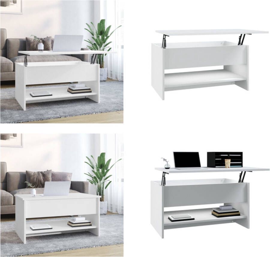 VidaXL -Salontafel-80x50x40-cm-bewerkt-hout-wit - Foto 2