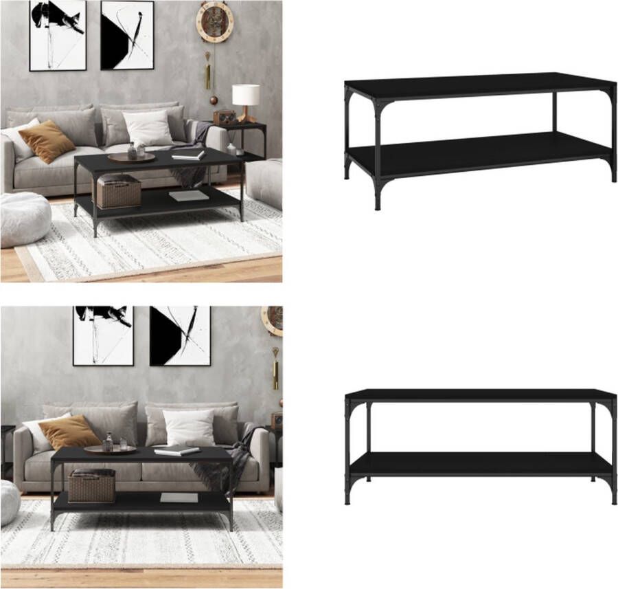 VidaXL Salontafel 80x50x40 cm bewerkt hout zwart Salontafel Salontafels Tafel Bijzettafel
