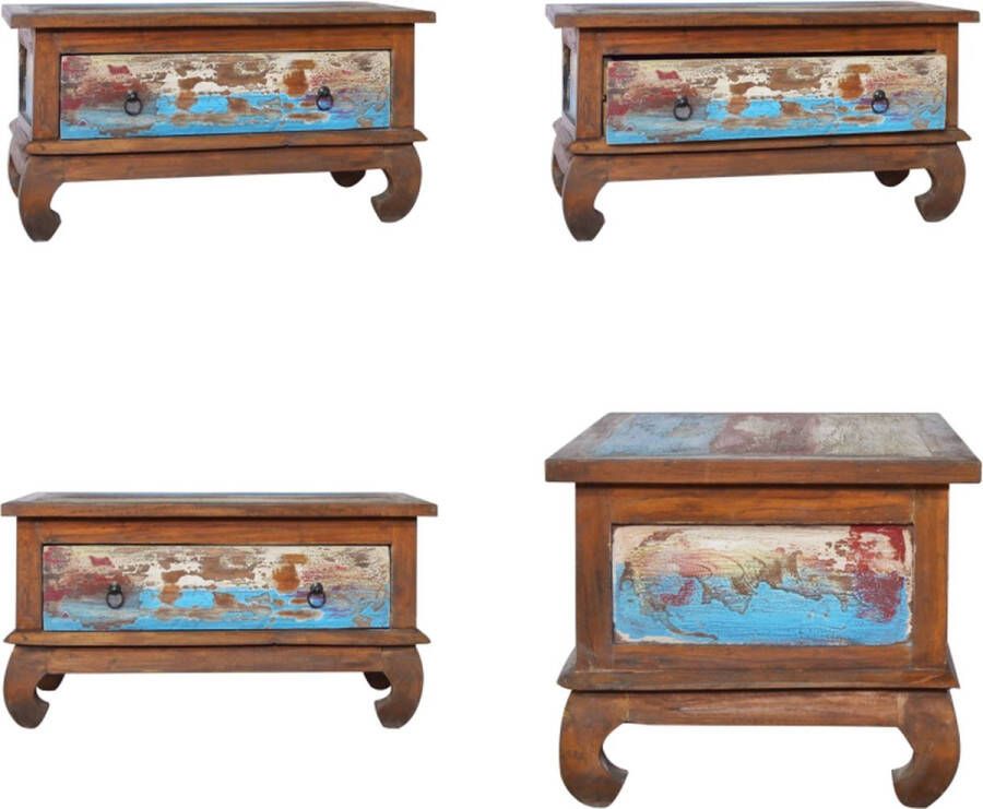 VidaXL Salontafel 80x50x40 cm gerecycled teakhout Salontafel Salontafels Koffietafel Koffietafels