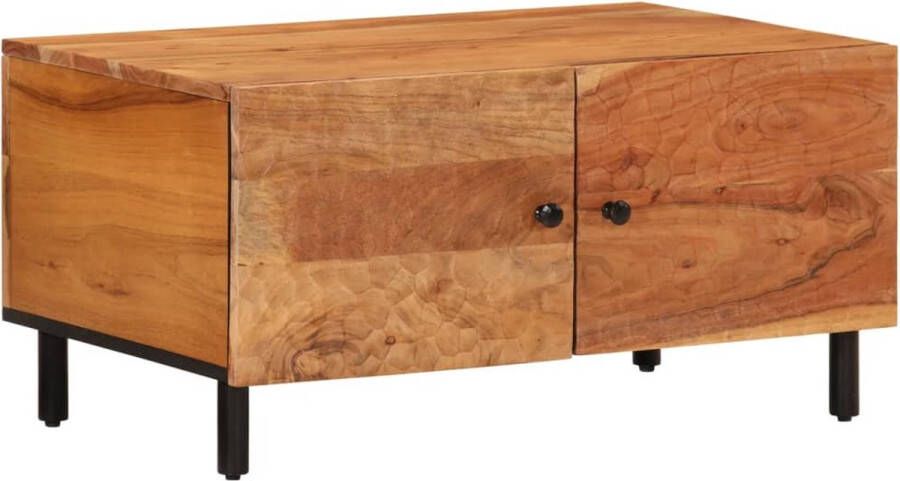 VidaXL Salontafel 80x50x40 cm Massief Acaciahout Salontafel Acaciablad Houten Salontafel Salontafels Bruin Vintage Salontafel Tv Tafellaar