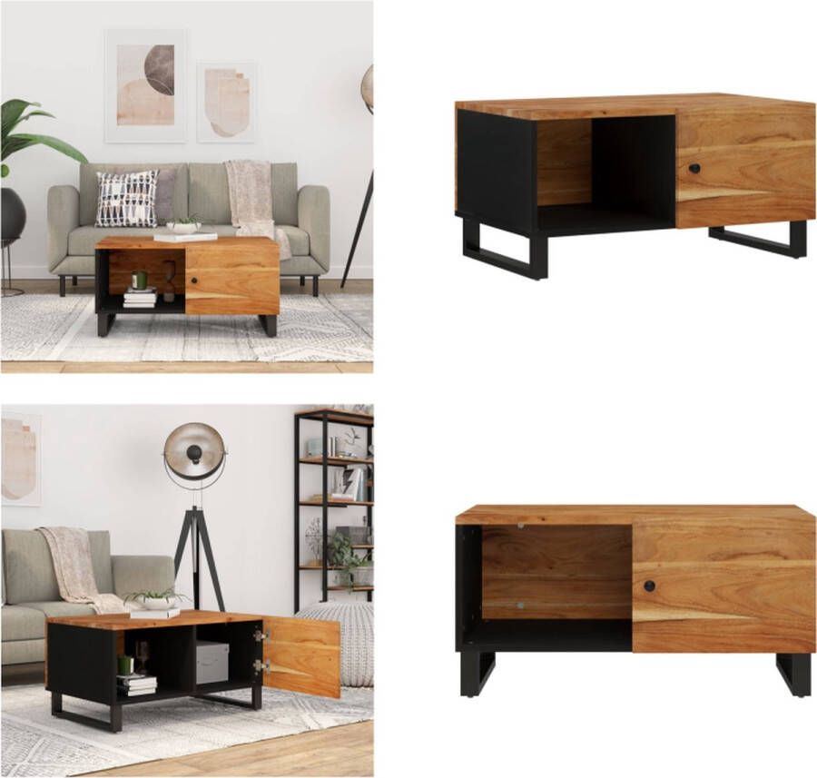VidaXL Salontafel 80x50x40 cm massief acaciahout en bewerkt hout Salontafel Salontafels Tafel Bijzettafel