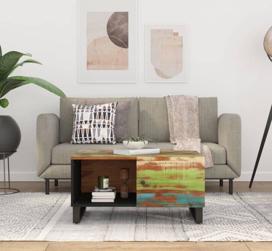 VidaXL -Salontafel-80x50x40-cm-massief-gerecycled-hout-en-bewerkt-hout - Foto 2