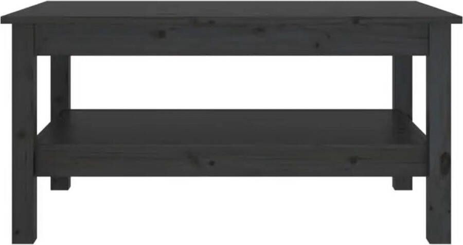VidaXL Salontafel Massief Grenenhout Zwart 80x50x40 cm Salontafel Houten Salontafel Grenenhout Salontafel Zwarte Salontafel Met Opbergvakken
