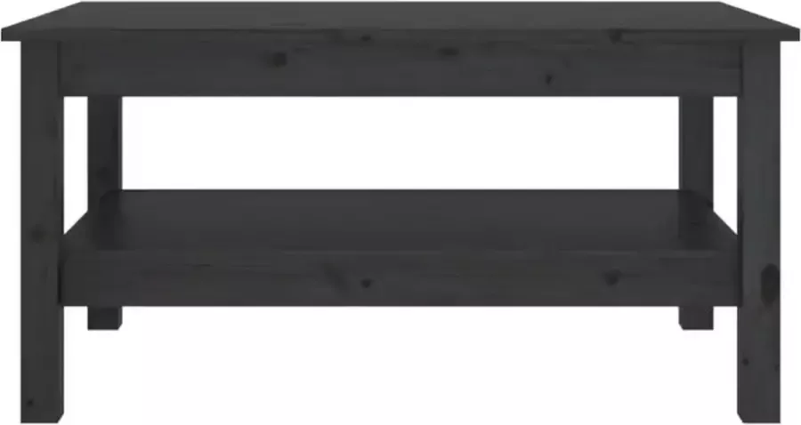 VidaXL Salontafel 80x50x40 cm massief grenenhout zwart - Foto 2
