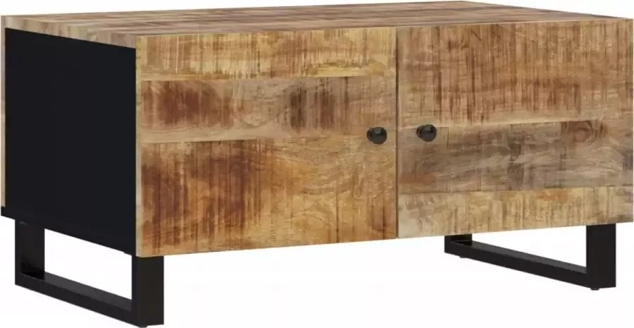 VidaXL -Salontafel-80x50x40-cm-massief-mangohout-en-bewerkt-hout - Foto 3