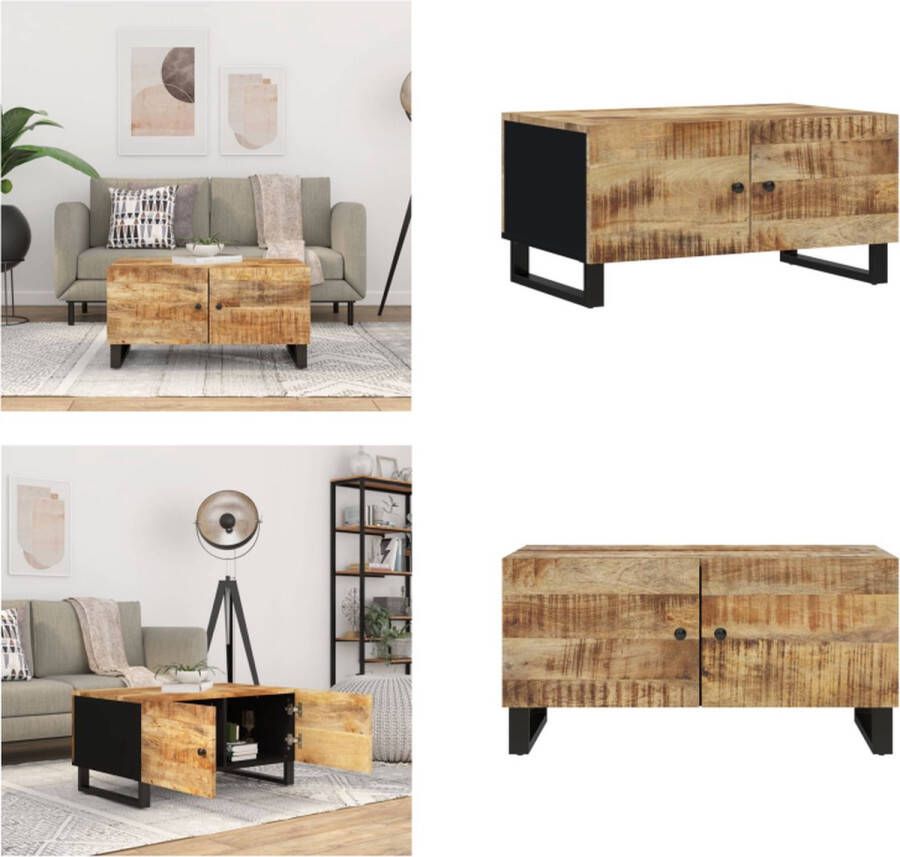 VidaXL -Salontafel-80x50x40-cm-massief-mangohout-en-bewerkt-hout - Foto 2