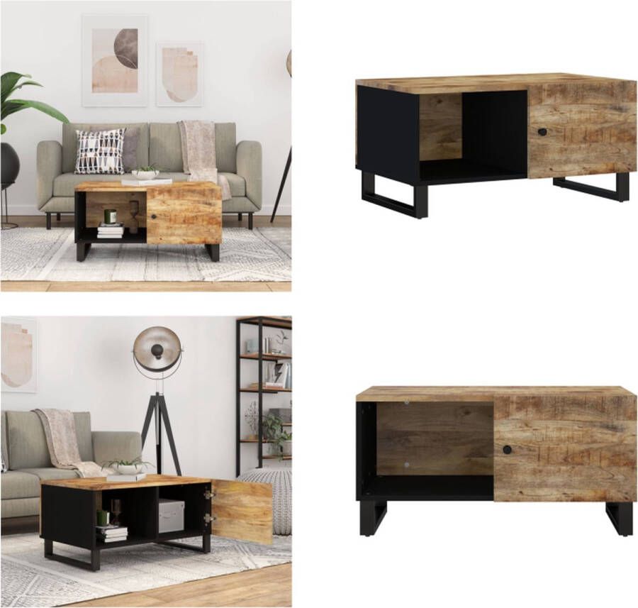 VidaXL -Salontafel-80x50x40-cm-massief-mangohout-en-bewerkt-hout - Foto 2