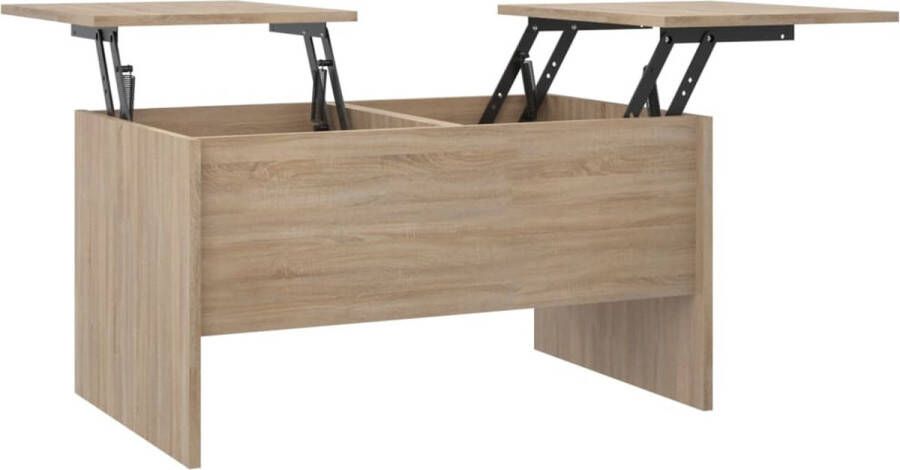 VidaXL Salontafel 80x50x42 5 cm Sonoma Eiken Salontafel Houten Salontafel Modern Design Bewerkt Hout Sonomaeiken Opbergvakken Multifunctioneel Livingroom Meubilair Interieurdecoratie