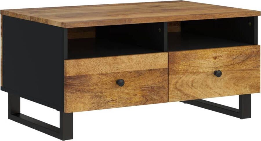 VidaXL -Salontafel-80x54x40-cm-massief-mangohout-en-bewerkt-hout - Foto 3