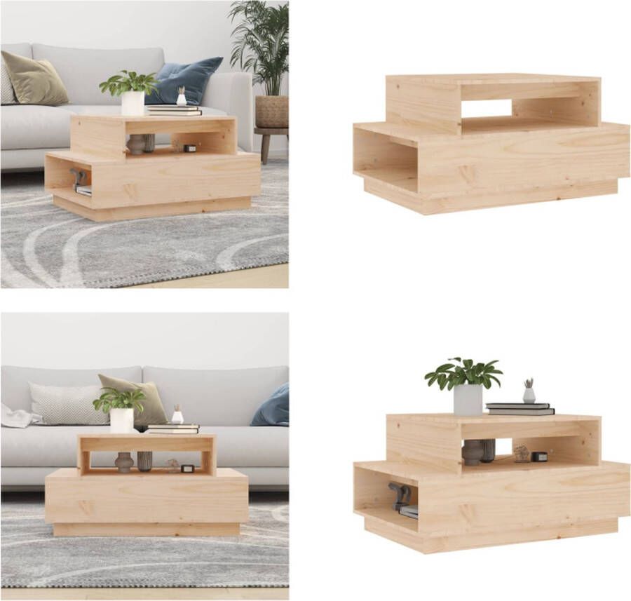 VidaXL Salontafel 80x55x40-5 cm massief grenenhout Salontafel Salontafels Tafel Bijzettafel