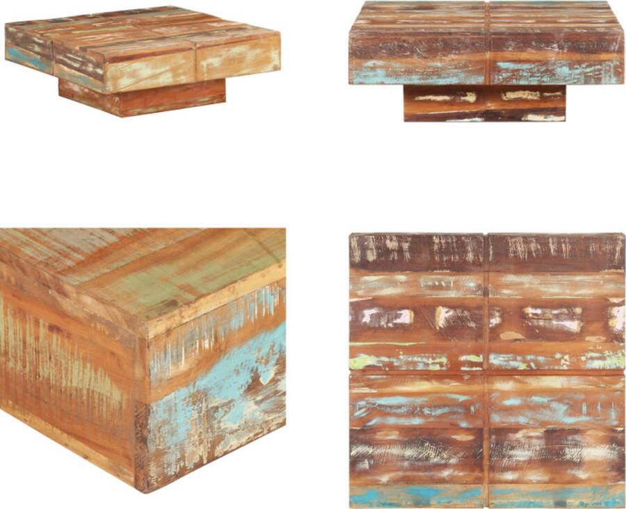 VidaXL Salontafel 80x80x28 cm massief gerecycled hout Salontafel Salontafels Tafel Tafels