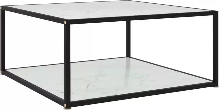 VidaXL Salontafel 80x80x35 cm gehard glas wit