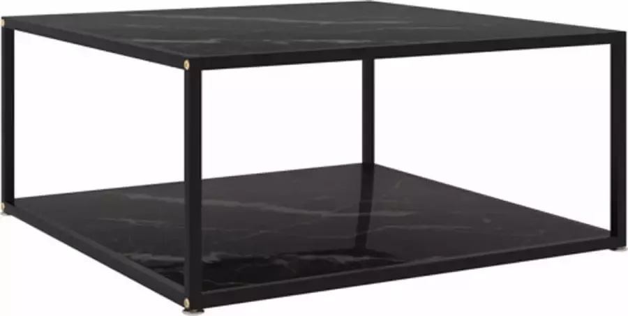 VidaXL -Salontafel-80x80x35-cm-gehard-glas-zwart - Foto 1