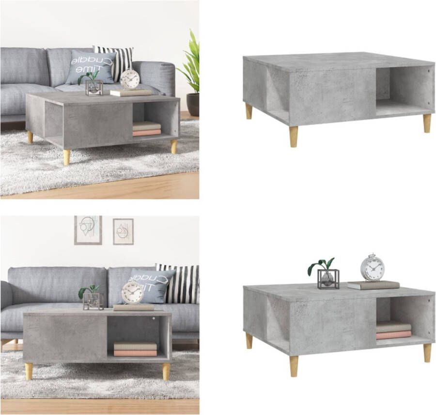 VidaXL -Salontafel-80x80x36-5-cm-bewerkt-hout-betongrijs Salontafel Salontafels Tafel Bijzettafel