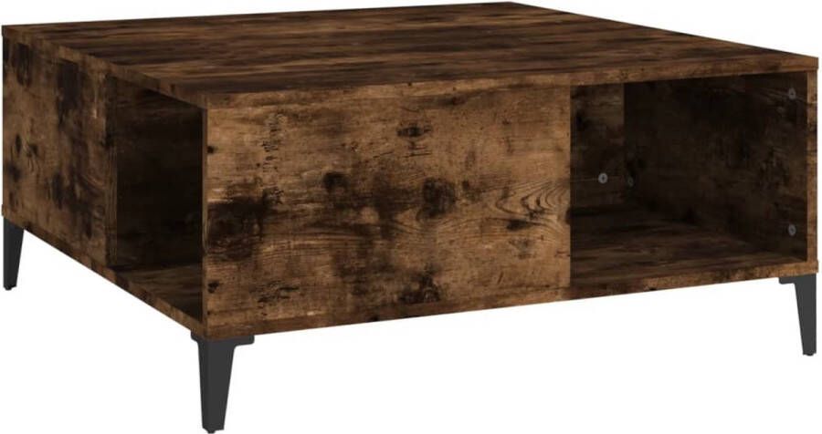 VidaXL -Salontafel-80x80x36 5-cm-bewerkt-hout-gerookt-eikenkleurig - Foto 5