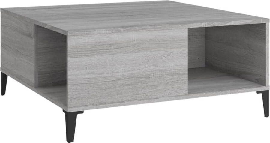 VidaXL -Salontafel-80x80x36 5-cm-bewerkt-hout-grijs-sonoma-eikenkleurig - Foto 3