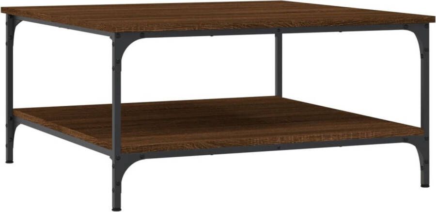 VidaXL -Salontafel-80x80x40-cm-bewerkt-hout-bruin-eikenkleur - Foto 4