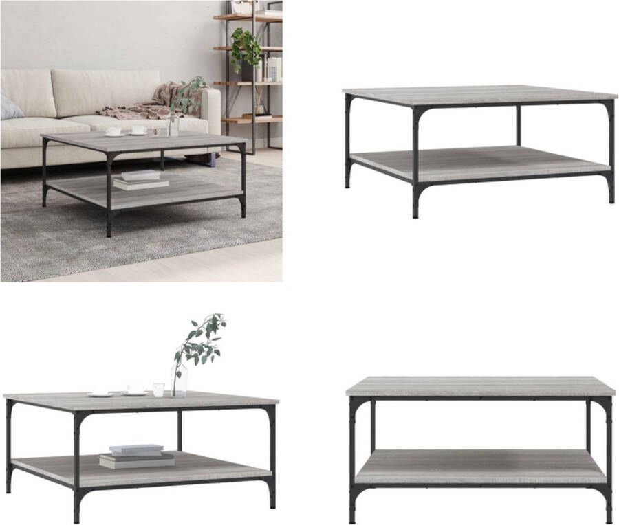 VidaXL -Salontafel-80x80x40-cm-bewerkt-hout-grijs-sonoma-eikenkleurig - Foto 2