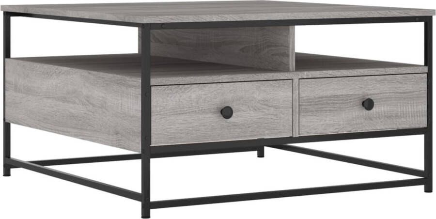 VidaXL -Salontafel-80x80x45-cm-bewerkt-hout-grijs-sonoma - Foto 2