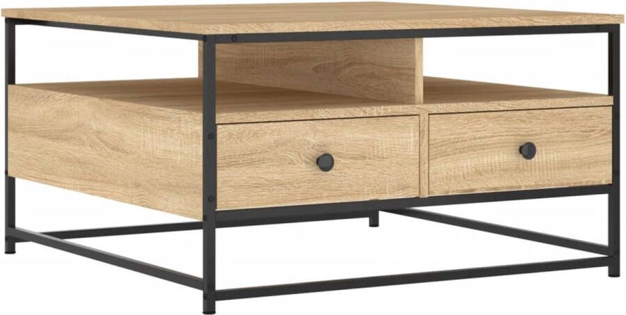 VidaXL -Salontafel-80x80x45-cm-bewerkt-hout-sonoma-eikenkleurig - Foto 3