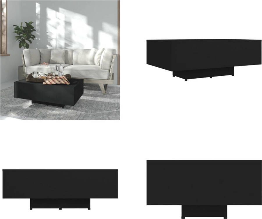 VidaXL Salontafel 85x55x31 cm bewerkt hout zwart Salontafel Salon Tafel Salon Tafels