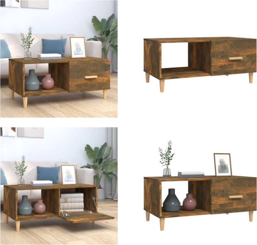 VidaXL -Salontafel-89 5x50x40-cm-bewerkt-hout-gerookt-eikenkleurig - Foto 3